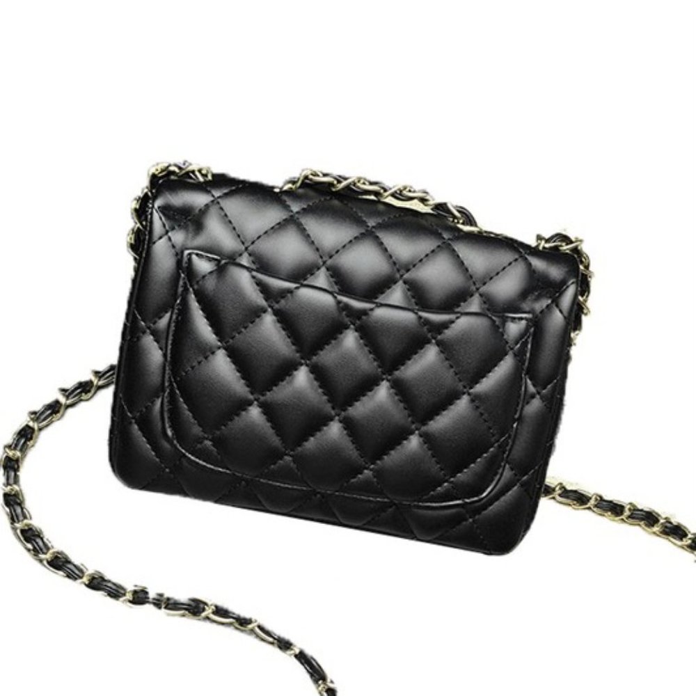 1 LEFT OH SO LUXURIOUS BLACK QUILTED CROSSBODY BAG - Picture 2 of 6